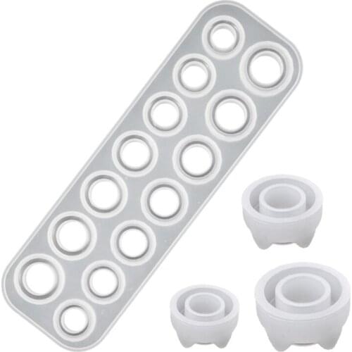 17 Cavities Rings Epoxy Resin Mold Necklace Pendant Earrings Silicone Mould DIY Crafts Jewelry Casting Tool