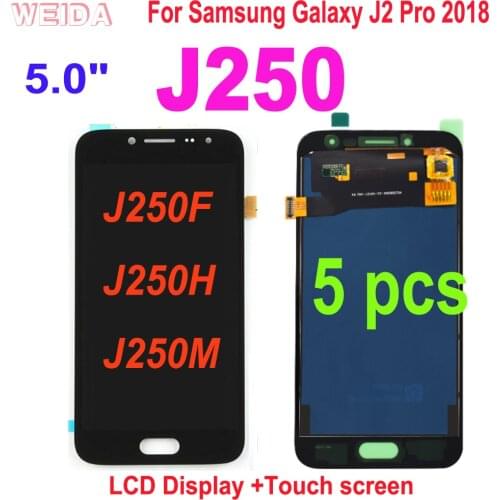 5pcs LCD For Samsung Galaxy J2 Pro 2018 J250 J250F J250H J250M 5.0" LCD Display Touch screen digitizer Assembly For J250 LCD