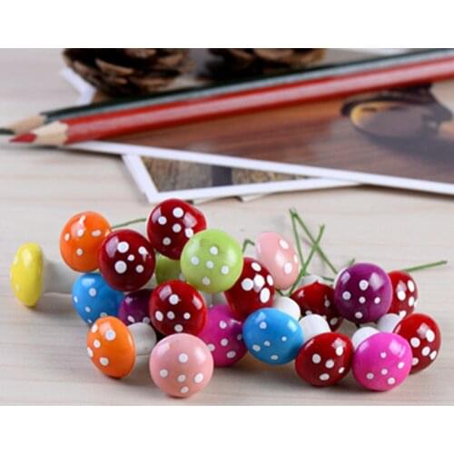 500pcs/Lot 16*20mm Foam Mushroom with Stem Artificial Mini Home Decoration flowers Mushroom DIY Craft Accessories Free Shipping