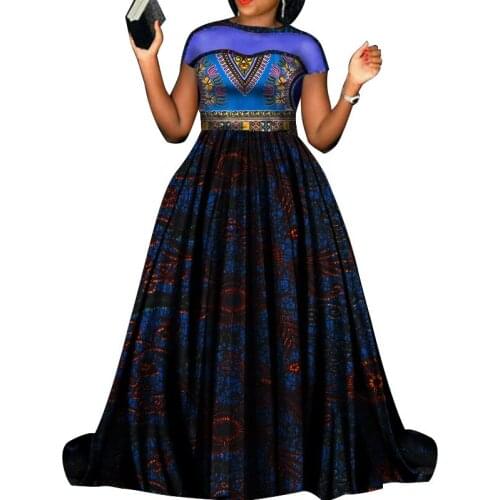 6XL In Stock Plus Size Women African Dresses for Party Bazin Riche Ball Gown African Print Dress 6XL WY3876-XH