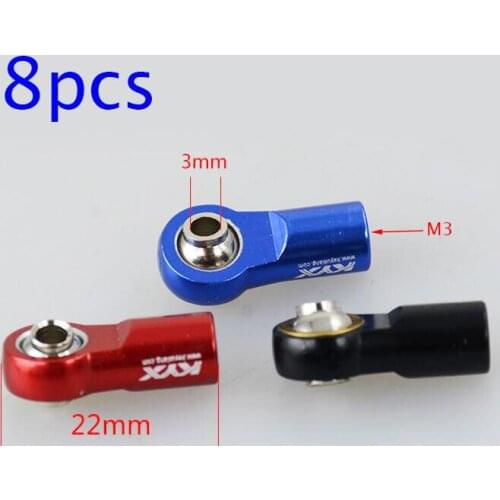 8PCS M3 Metal Ball Joint for 1/10 RC Crawler Truck Car Model AX10 3mm Link Rod Universal Ball End Length 22mm