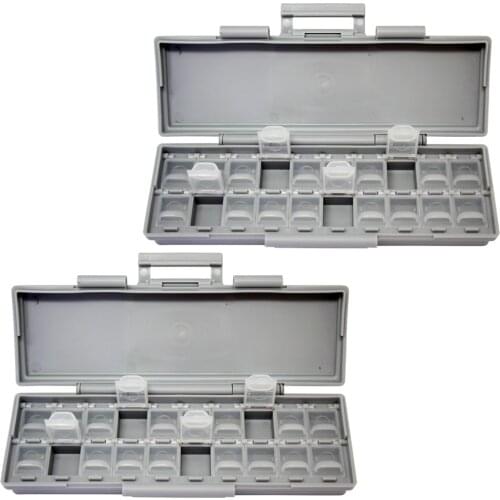 AideTek 2 transparent box Organizer Craft Beads Storage Enclosure surface mount components assorted resistor capacitor 2BOXALL20