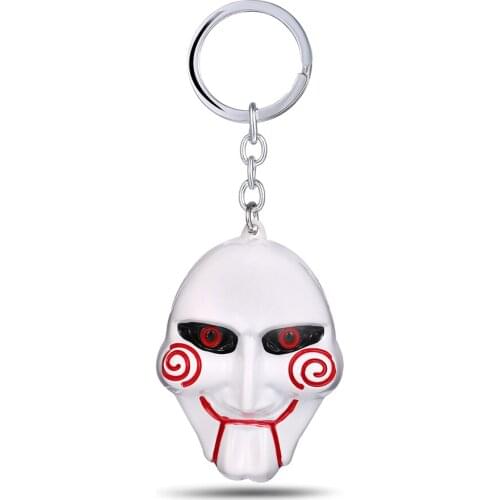 MS JEWELS The Moive SAW Key Chain Killer Mask Metal Key Rings For Present Gift Chaveiro Keychain 3 Colors