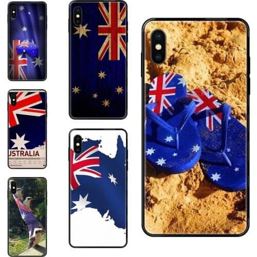 New Australian Australia Flag For Samsung Galaxy S5 S6 S7 S8 S9 S10 S10e S20 edge Lite Plus Ultra Black Soft TPU Cell Phone