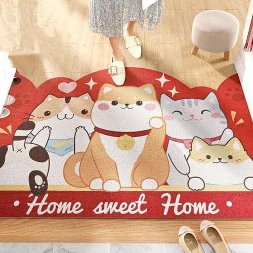 Welcome Doormat Entrance Hallway Rectangle Printed Non-Slip Floor Rug Front Door Mat Outdoor Rugs Carpet 60x90cm Bedroom Kitchen