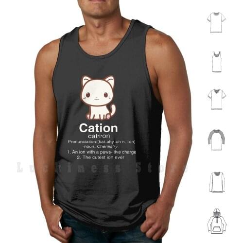 Cute Science Cat - Cation Chemistry Desinition For Women Men tank tops vest sleeveless Cat Chemistry Science