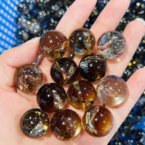 Natural Polished Tea Crystal Reiki Healing Energy Stone Decoration DIY Gift