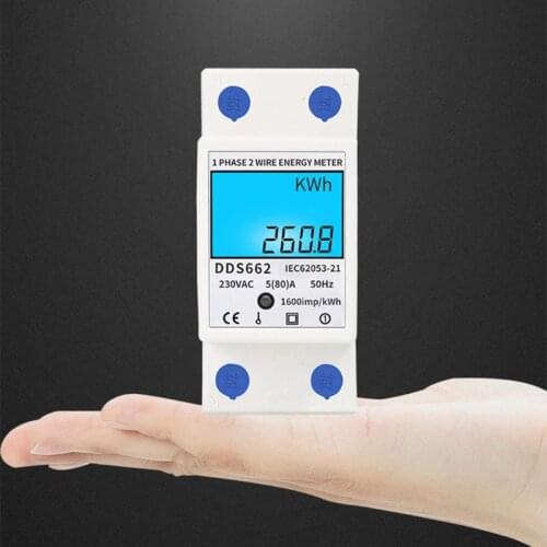2021 New LCD Digital Power Consumption Meter Single Phase Energy Meter Watt kWh 230V AC