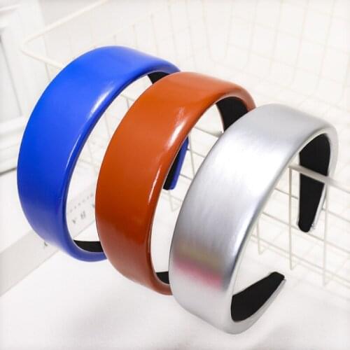 High Quality PU leather hairbands headband for women girls hair accessories leather hair hoop fashion bezel handmade headdress