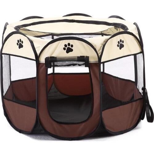Portable Outdoor Kennels Fences Dog Tent Houses For Dogs Foldable Indoor Puppy Cats Pet Cage Octagon Fence