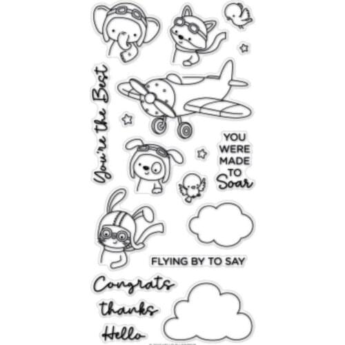 Aircraft Transparent Clear Stamps for DIY Scrapbooking/Card Making/Kids Christmas Fun Decoration Supplies ST0077