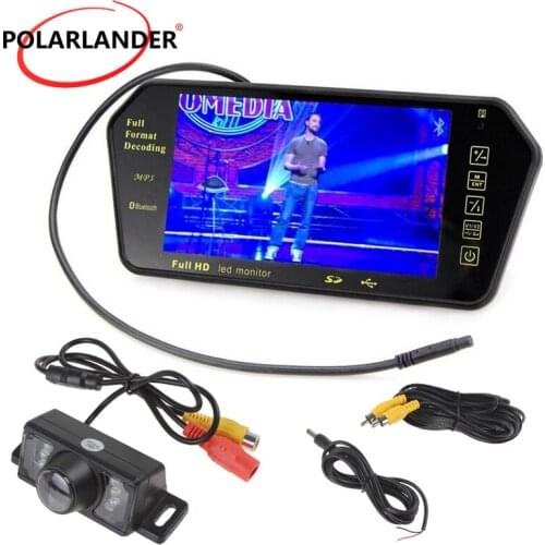 7 Inch TFT LCD Display Transimitter Parking System MP5 USB/SD/FM Car Mirror Monitor Night Vision 800*480 12-24V Rear View Camera