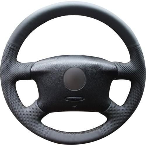 Hand-stitched Black PU Artificial Leather Car Steering Wheel Cover for Skoda Octavia 1999 2000 2001 2002 2003 2004 2005