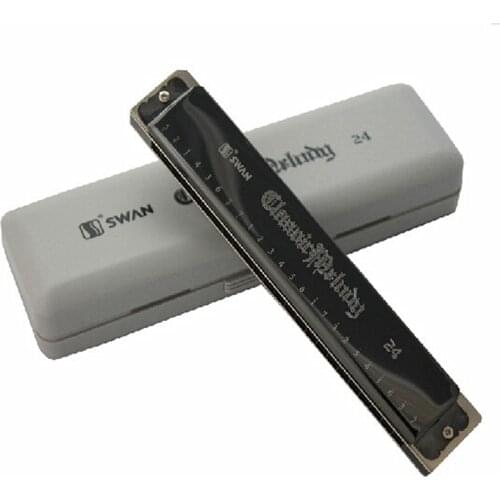 Swan Harmonica Key of C Gaita De Boca Harmonica BLACK Folk Armonica Holes Harpa Tremolo Instrumentos Musicales Swan Harmonica