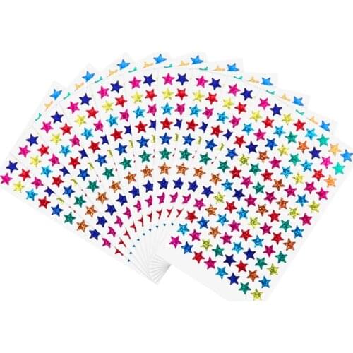 Pack of 960pcs 1cm Self Adhesive Assorted Colors Shiny Sparkle Star Stickers Kids Students Rewards Teachers Supplies