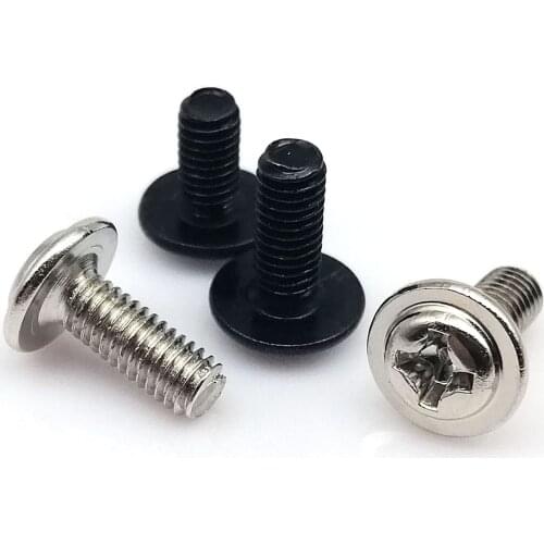 25pcs Cross Phillips Pan Head with Washer Screw M3*5mm for PC Case Motherboard CD DVD Rom Mount DIY Silver Black Computer D