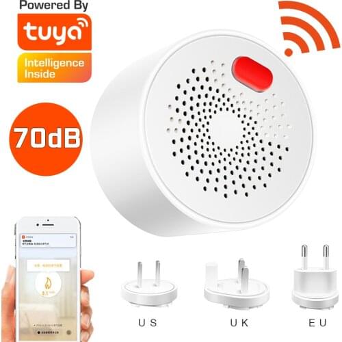 Tuya smart WIFI mini Gas Detector With plug Combustible Household Smart Gas Alarm Sensor Wifi Home Alarm System Smart Life APP