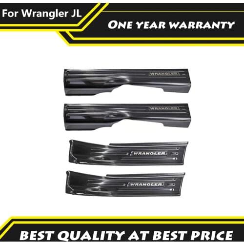Stainless Steel Welcome Inner Pedal Door Sill Panle Protection Accessories Fit For 2018-2021 Jeep Wrangler JL Auto Parts