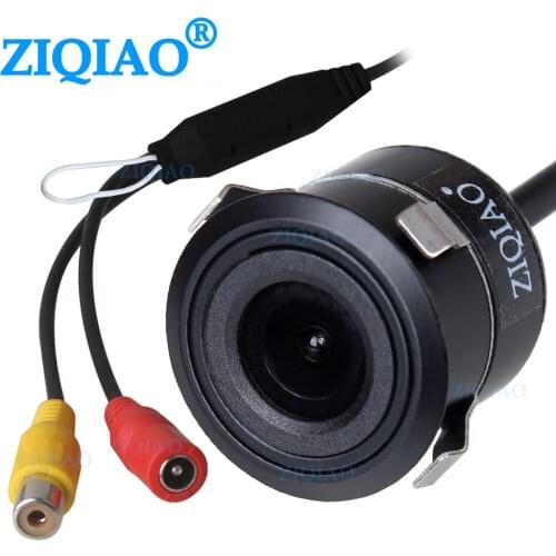 ZIQIAO Car Rear View Camera Night Vision Waterproof Reverse Parking Camera with Optional Parking Aid Ruler Line HS074