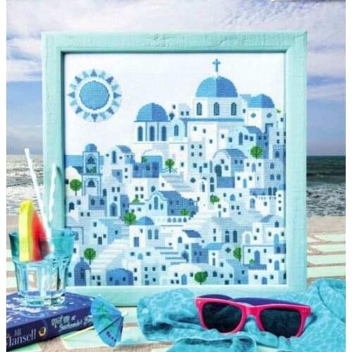 Gold Collection Counted Cross Stitch Kit Blue Castle Fairytale Fairy Tale City Dubai