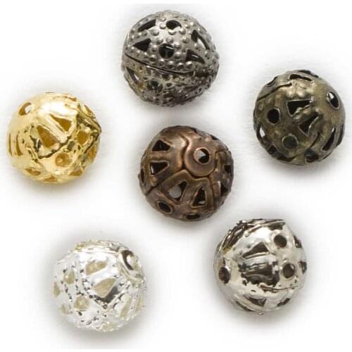 100 Piece 6 Colors Hollow Flower Spacer Beads Findings Jewelry Making DIY Accessories 4-10mm