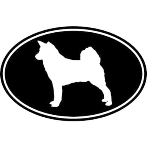 12.7*8.3CM Canaan Dog Euro Oval Vinyl Window Decoration Decal Car Sticker Accessories Black/Sliver C6-1786