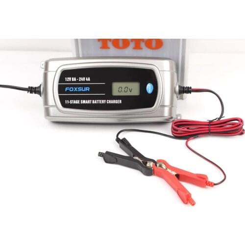 12v 24v Car Battery Charger With LCD Display 11-stage Smart Battery Charger Truck Waterproof Lead-acid Fast car Battery Charger