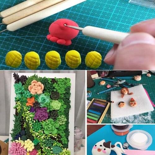 14Pcs Polymer Clay Tools and Supplies Pink Carving Tool Set for DIY Pottery Modeling Clay with Storage Bag