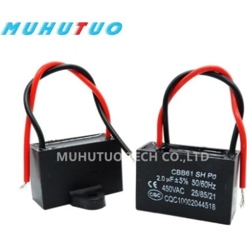 2PCS CBB61 starting capacitor 0.8/1/1.2/1.5/1.8/2/2.2/2.5/2.7/3/3.5/4/4.5/5/6/7/8/10/12/14/15/16/17/18/20/25UF