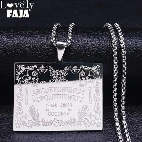 2021 Witchcraft Divination Sun Moon Hand Cat Stainless Steel Chain Necklace for Women Silver Color Jewelry gargantilla N2222S03