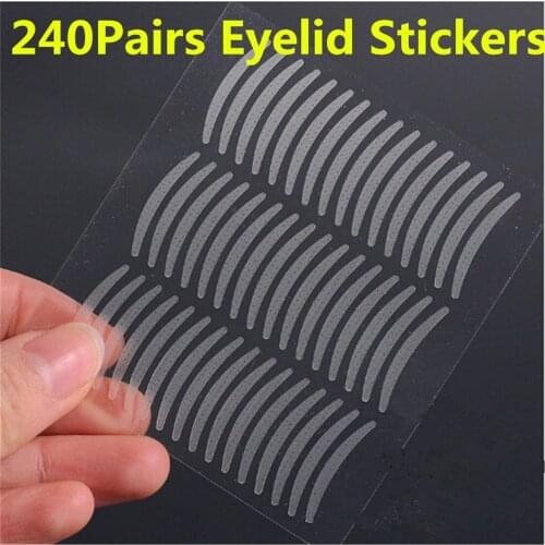 240 Pairs Fashion Makeup Eyelid Thin Invisible Eyelid Strong Adhesive Eyes Tape Sticker Eye Big Eyes Makeup Tools