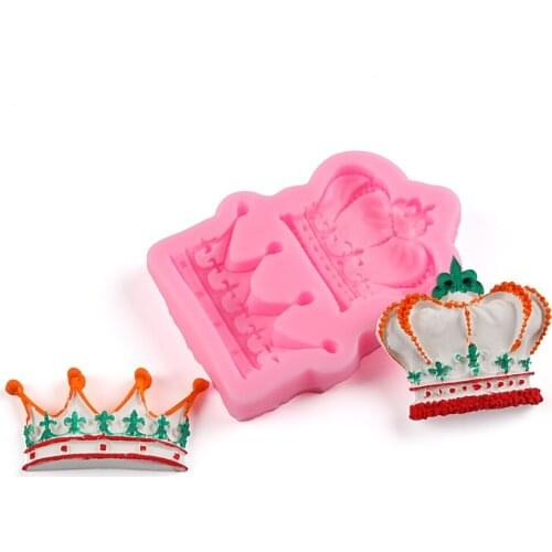 3D Crowns Princess Queen Silicone Mold Fondant Cake Cupcake Decorating Tools Candy Chocolate Gumpaste Sugarcraft Mold for Baking