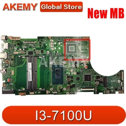 Akemy X510UA MB._I3-7100U MainBoard For ASUS X510UA X510UN X510UQ X510UAR Laptop Motherboard 90NB0FQ0-R00051