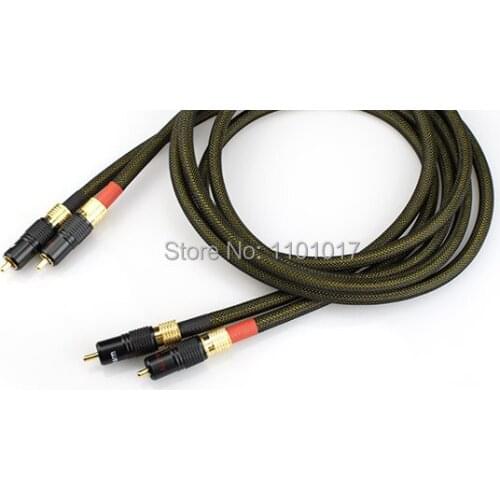 Aucharm AURSCR3 Silver Plated Audio Interconnect Cable HIFI EXQUIS 4N Red Copper Wire RCA Carbon Fiber Plug