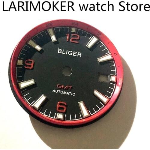 BLIGER 31.5mm luminous green digital dial is suitable for Miyota-DG-2813-3804 NH35 NH36 automatic winding movement