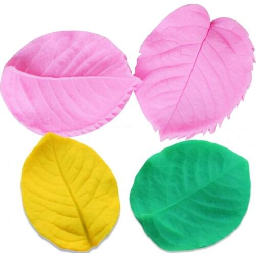 Byjunyeor M129 Rose Leaf Flower Veiners Silicone Molds Fondant Sugarcraft Gumpaste Resin Clay Water Paper Cake Decorating Tools