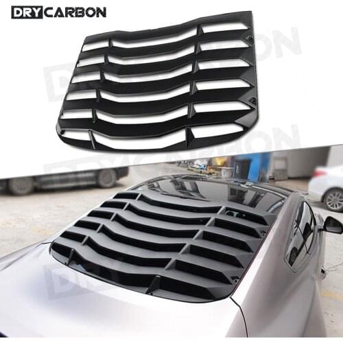 ABS black Car Rear Window Decorative Louver Air Outlet Diffuser Shutter Grill Cover for Ford mustang 2015- 2018 L tyle Car