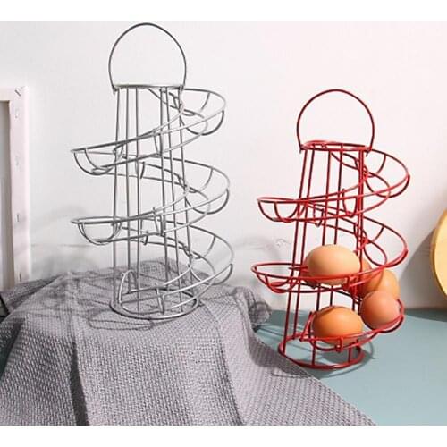Egg Holder Multifunctional Spiral Design Iron Creative Egg Storage Rack for Kitchen