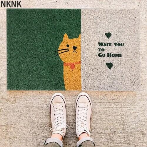 PVC Door Mats for Indoor Outdoor Waterproof Ant-Slip Bathroom Kitchen Area Rugs and Carpets Cartoon Cats Dogs Entrance Doormat