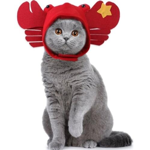 Cat Red Hat Crab Dress Up Headgear for Puppy Cat Hat Cat Holiday Decoration Headgear Pet Supplies Gift for Pet Durable