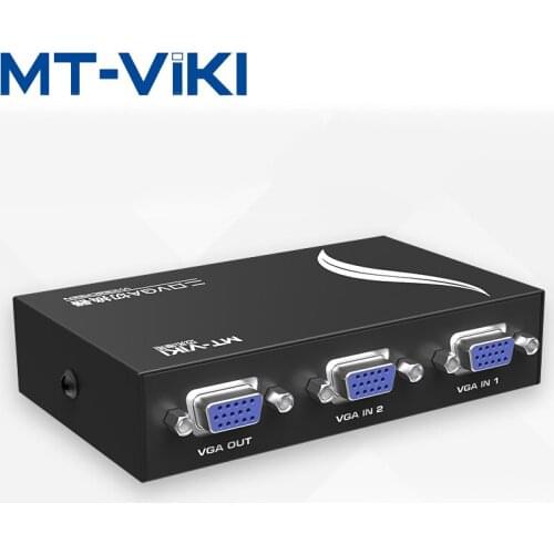 MT-VIKI 2 Port VGA Switch Computer Monitor Signal Sharer Two Computers Share One output device 1920*1440 MT-15-2CF