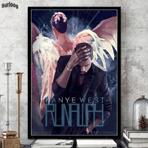Wall Art Poster Kanye West Rapper Star Retro Pictures Prints Canvas Painting for Living Room Home Decor