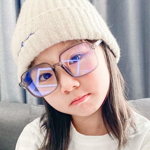 2020 new kid anti-blue plain glasses women classic retro box cute glasses frame men meter nail jelly color glasses frame