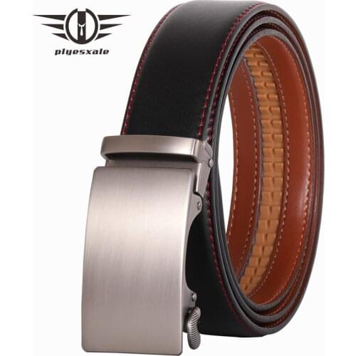 Plyesxale Casual Leather Belt For Men Black Automatic Mens Belts Luxury High Quality Ceinture Homme Formal Cinturon Hombre B85