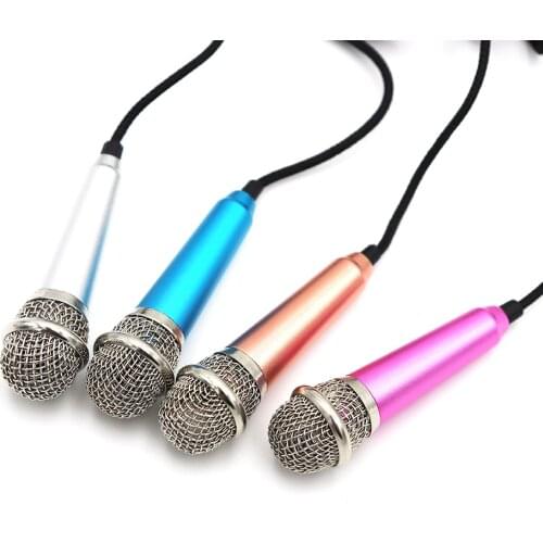 Portable 3.5mm Stereo Studio Mic KTV Karaoke Mini Microphone For Smart Phone Laptop PC Desktop Handheld Audio Microphone New