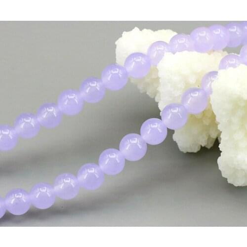 Purple chalcedony round loose beads 6mm 15" DIY stone women hot sale handmade accessories suitable jewelry making ornaments