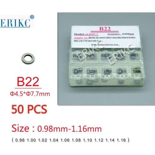ERIKC Adjust Shim B22 Common Rail Adjustment Shim, injector Lift Shim Set and Cri Injectors Washer Size: 0.98mm--1.16mm