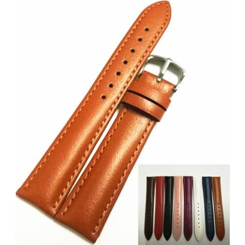 1PCS genuine cow leather (split leather)(second skin) 12mm 14mm 16mm 18mm 20mm 22mm watch band watch strap 8 colors available