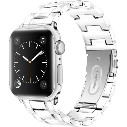 Transparent Resin Strap for Apple Watch 38mm 40mm 42mm 44mm Adjustable watch bracelet band for iwatch series 6 SE 5 4 3 2 1