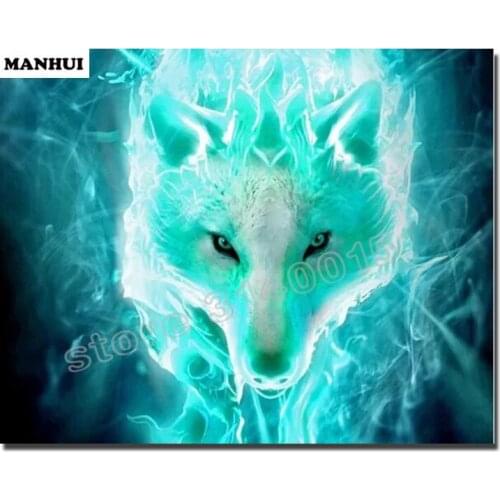 Handmade needlework diy diamond painting kit diamond embroidery full rhinestone Animal wolf cross stitch diamond painting BFC380